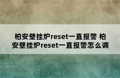 柏安壁挂炉reset一直报警 柏安壁挂炉reset一直报警怎么调